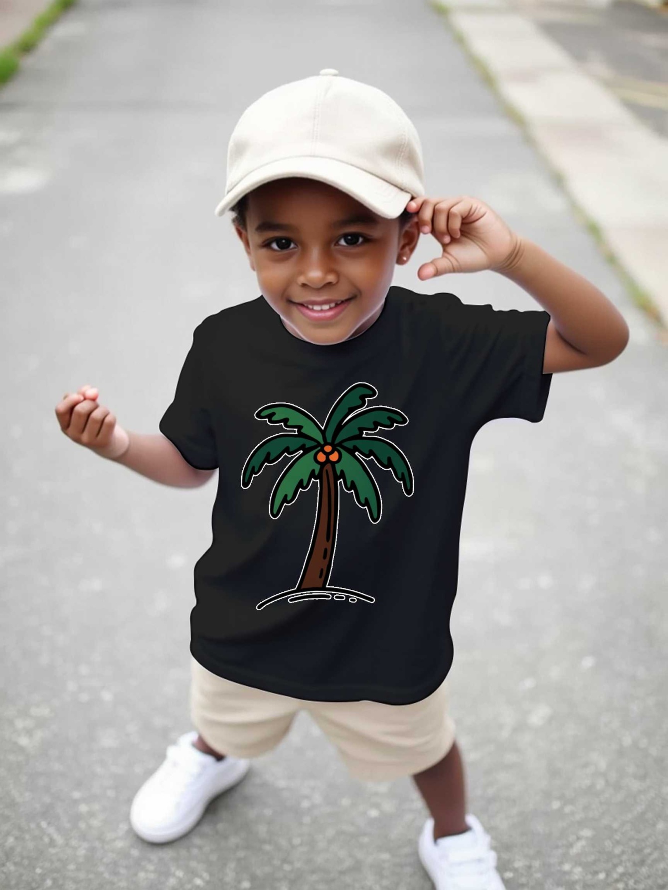 Cartoon Coconut Palm Tree Trop - Family Tree Print review and price